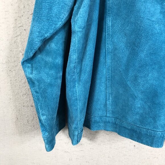 CWS Leather Jacket Womens 1X Plus Size Blue Suede Trucker Turquoise Western - Picture 15 of 16